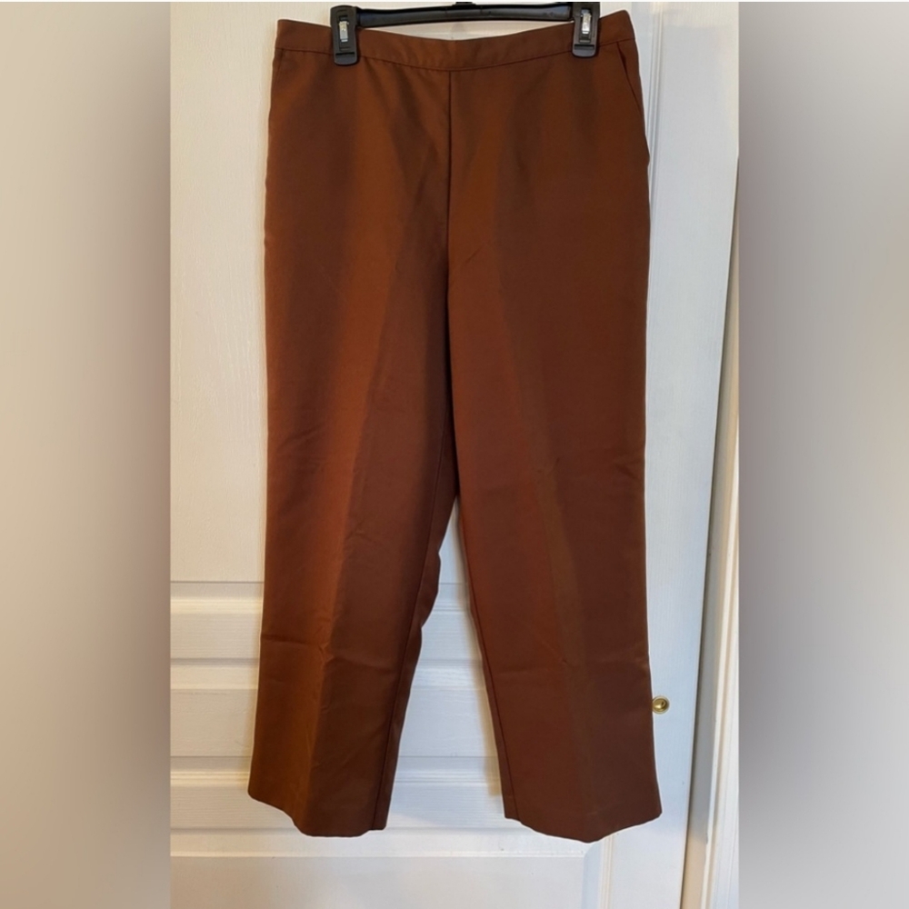 Alfred Dunner Brown Pants Front pockets and elastic back